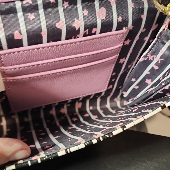 Betsey Johnson Black and White Quilted Crossbody Bag/ClutchW/ Coin Purse - Picture 7 of 11